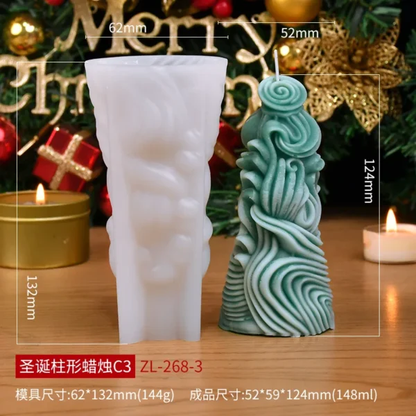 Christmas cylinder aromatherapy candle silicone mold DIY handmade Christmas gift diffuser stone mold - Image 10