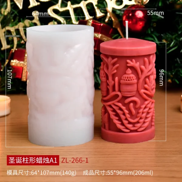 Christmas cylinder aromatherapy candle silicone mold DIY handmade Christmas gift diffuser stone mold - Image 6