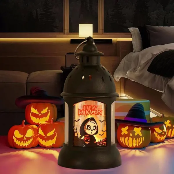 Halloween Lanterns Outdoor Mini Scary Scene Led Lantern Halloween Candle Lantern Decorative Spooky Lights Lanterns Vintage - Image 2