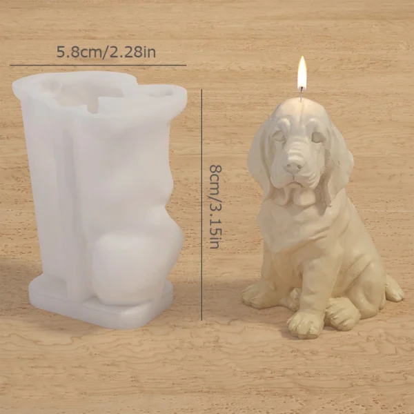 1pc Home Decoration Aromatherapy Candle Set Prop 3d Dog Shaped Silicone Mold Cute Diy Dog Shaped Animal Handmade Gypsum - Image 8