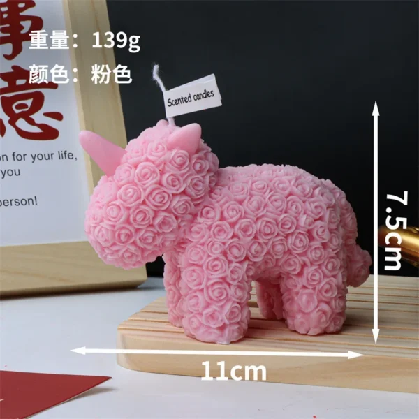 Cute Rose Bear Unicorn Rabbit Dog Aroma Candle Modern Home Desktop Decorative Ornament Animal Aroma Candle Valentine's Day Gifts - Image 13