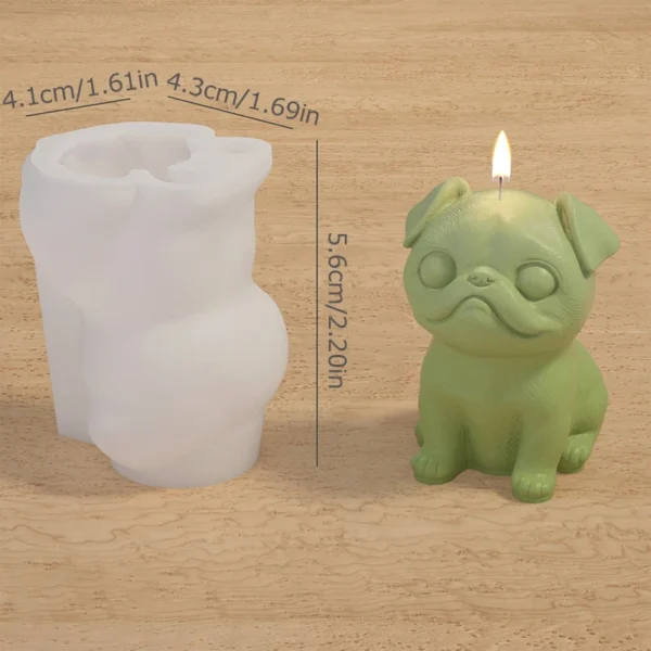 1pc Home Decoration Aromatherapy Candle Set Prop 3d Dog Shaped Silicone Mold Cute Diy Dog Shaped Animal Handmade Gypsum - Image 11