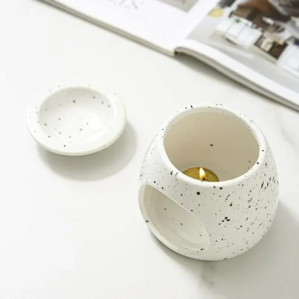 Creative Ceramic Spotted Glazed Aroma Burner Essential Oil Burner Candle Holder Fragrance Censer for Home Decor - Image 2