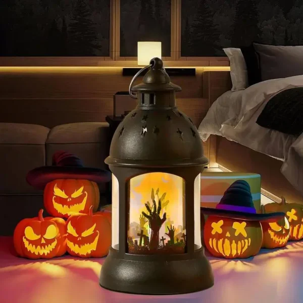 Halloween Lanterns Outdoor Mini Scary Scene Led Lantern Halloween Candle Lantern Decorative Spooky Lights Lanterns Vintage - Image 5