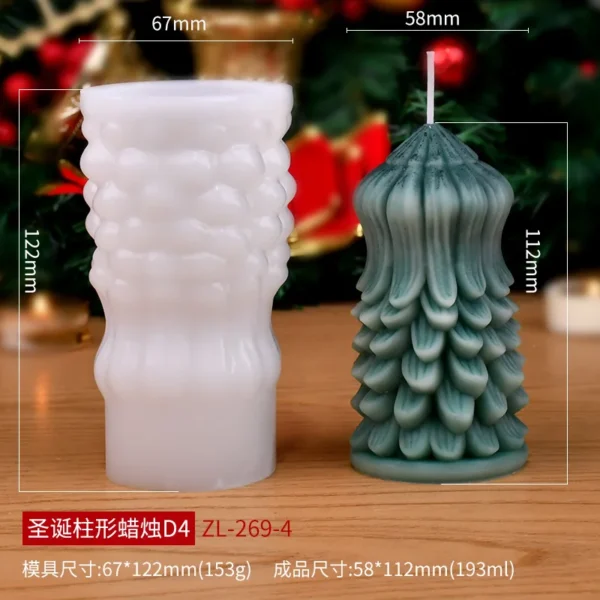 Christmas cylinder aromatherapy candle silicone mold DIY handmade Christmas gift diffuser stone mold - Image 11