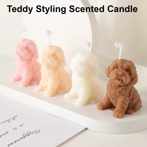 Cute Candles Animals Teddy Puppy Scented Candles New Year Home Decor Small Dogs Aroma Candles Birthday Gifts House Souvenirs