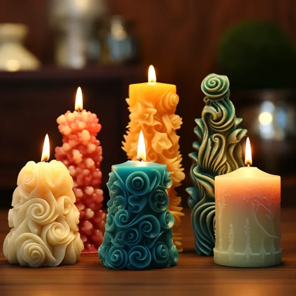 Christmas cylinder aromatherapy candle silicone mold DIY handmade Christmas gift diffuser stone mold - Image 3