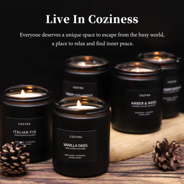 COZYRA Scented Candle,Candle for Men,Natural Soy Wax,Clean Burning,Long Lasting Candles,Perfect Gift,Help Sleep - Image 6