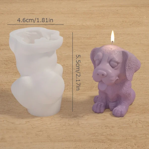 1pc Home Decoration Aromatherapy Candle Set Prop 3d Dog Shaped Silicone Mold Cute Diy Dog Shaped Animal Handmade Gypsum - Image 9