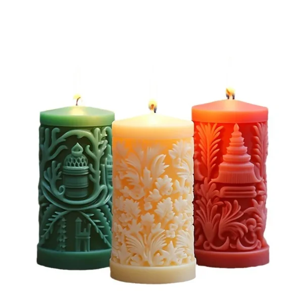 Christmas cylinder aromatherapy candle silicone mold DIY handmade Christmas gift diffuser stone mold - Image 5