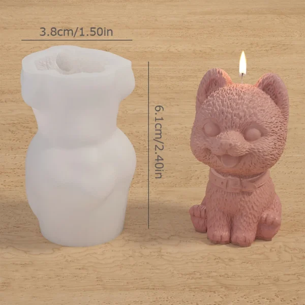 1pc Home Decoration Aromatherapy Candle Set Prop 3d Dog Shaped Silicone Mold Cute Diy Dog Shaped Animal Handmade Gypsum - Image 10