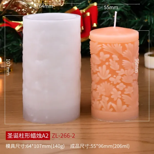 Christmas cylinder aromatherapy candle silicone mold DIY handmade Christmas gift diffuser stone mold - Image 15