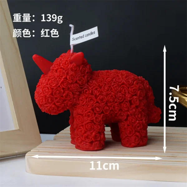 Cute Rose Bear Unicorn Rabbit Dog Aroma Candle Modern Home Desktop Decorative Ornament Animal Aroma Candle Valentine's Day Gifts - Image 12