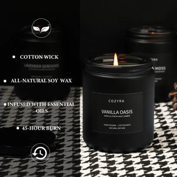 COZYRA Scented Candle,Candle for Men,Natural Soy Wax,Clean Burning,Long Lasting Candles,Perfect Gift,Help Sleep - Image 5