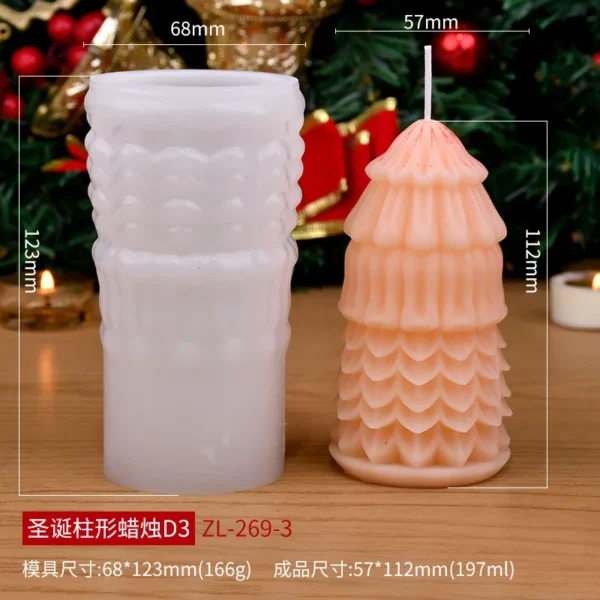 Christmas cylinder aromatherapy candle silicone mold DIY handmade Christmas gift diffuser stone mold - Image 7