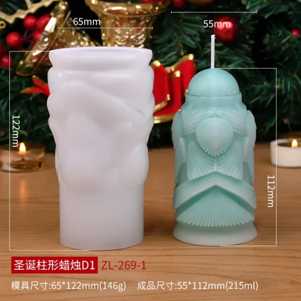 Christmas cylinder aromatherapy candle silicone mold DIY handmade Christmas gift diffuser stone mold - Image 9