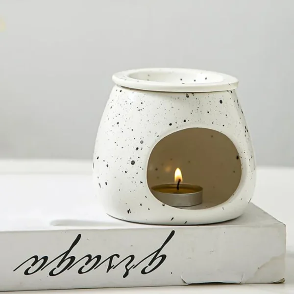 Creative Ceramic Spotted Glazed Aroma Burner Essential Oil Burner Candle Holder Fragrance Censer for Home Decor