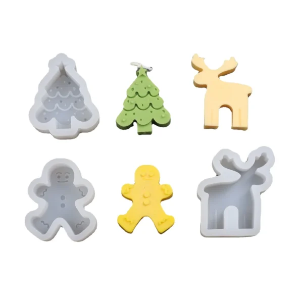 Christmas Silicone Candle Molds DIY Handmade Baking Molds Aromatherapy Making Tools Christmas Decoration Molds Holiday Party - Image 5