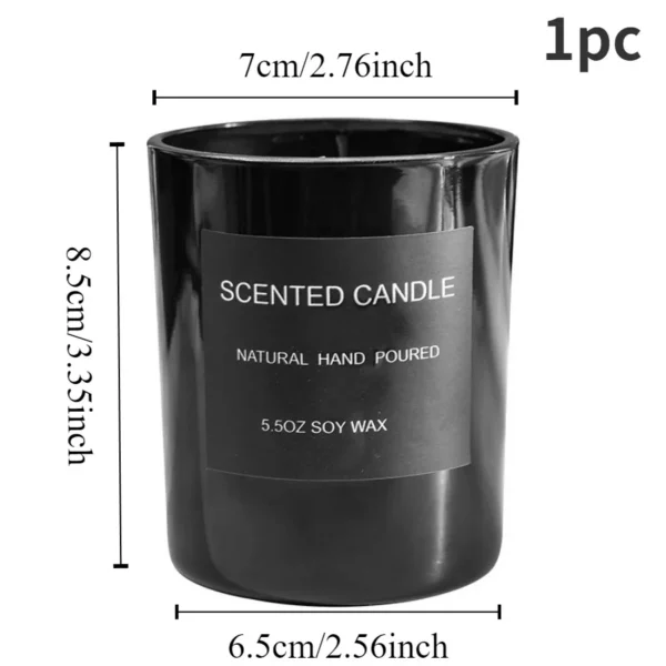 1pc Black Jar Scented Candle Handcrafted Smokeless Aromatherapy Candle  Niche High-end Souvenir, Home Decor,Guest Gift Candles - Image 2