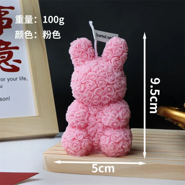 Cute Rose Bear Unicorn Rabbit Dog Aroma Candle Modern Home Desktop Decorative Ornament Animal Aroma Candle Valentine's Day Gifts - Image 10