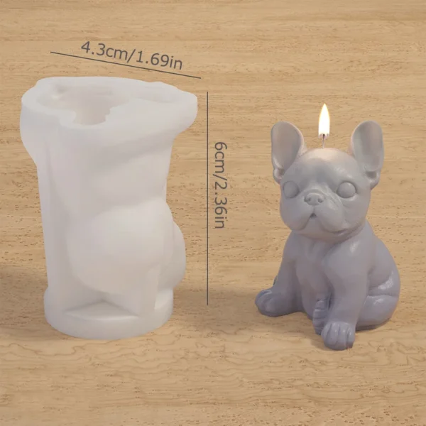 1pc Home Decoration Aromatherapy Candle Set Prop 3d Dog Shaped Silicone Mold Cute Diy Dog Shaped Animal Handmade Gypsum - Image 12