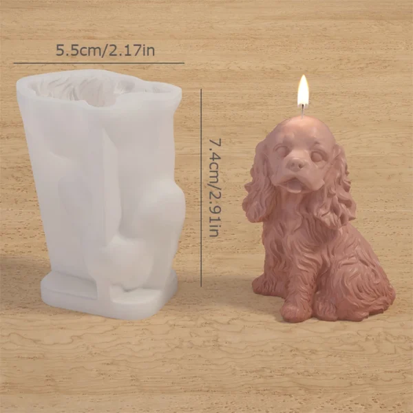 1pc Home Decoration Aromatherapy Candle Set Prop 3d Dog Shaped Silicone Mold Cute Diy Dog Shaped Animal Handmade Gypsum - Image 7