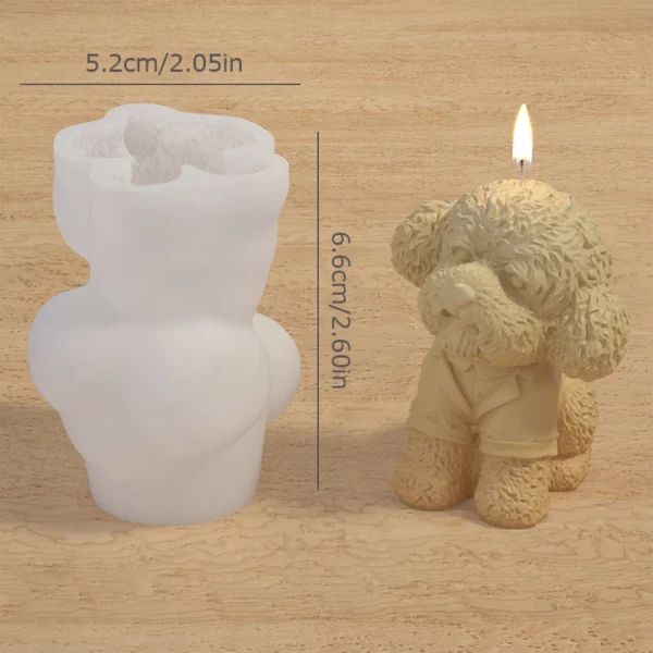 1pc Home Decoration Aromatherapy Candle Set Prop 3d Dog Shaped Silicone Mold Cute Diy Dog Shaped Animal Handmade Gypsum - Image 14