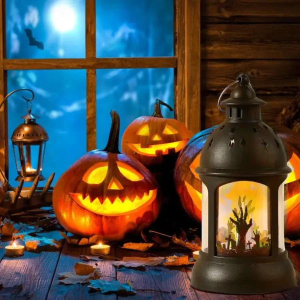 Halloween Lanterns Outdoor Mini Scary Scene Led Lantern Halloween Candle Lantern Decorative Spooky Lights Lanterns Vintage - Image 4